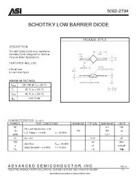 Datasheet 5082-2794 manufacturer ASI