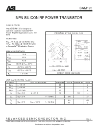 Datasheet ASIBAM120 manufacturer ASI