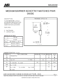 Datasheet MA4853M производства ASI