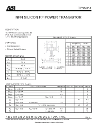 Datasheet TPV5051 производства ASI