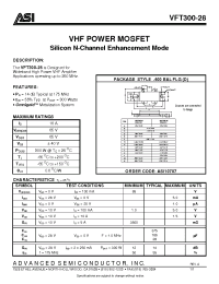 Datasheet VFT300-28 производства ASI