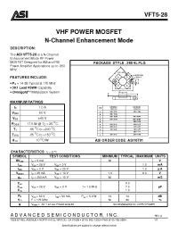 Datasheet VFT5-28 производства ASI