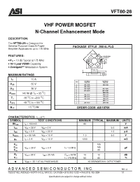 Datasheet VFT80-28 производства ASI