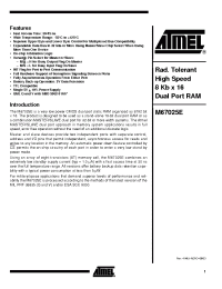 Datasheet 5962-9161706VZC manufacturer ATMEL