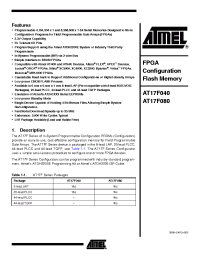 Datasheet AT17F080-30JC manufacturer ATMEL