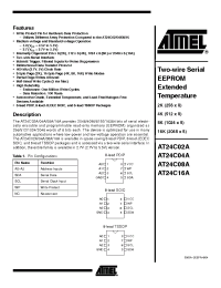 Datasheet AT24C02A-10PQ-2.7 производства ATMEL
