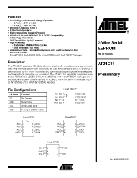 Datasheet AT24C11N-10SE-2.7 производства ATMEL