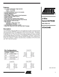 Datasheet AT24C64B-10SU-1.8 производства ATMEL