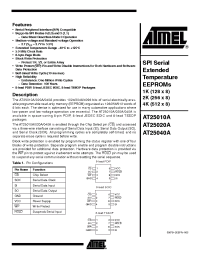 Datasheet AT25010A-10PE-2.7 производства ATMEL