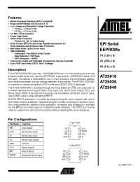 Datasheet AT25010N-10SC-2.7 производства ATMEL