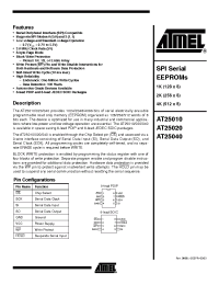 Datasheet AT25040-10SC производства ATMEL