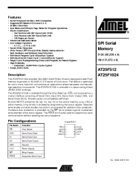 Datasheet AT25F1024N-10SI-2.7 производства ATMEL