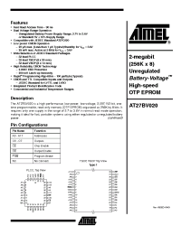 Datasheet AT27BV020-10 производства ATMEL