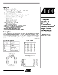 Datasheet AT27BV020-12JC производства ATMEL