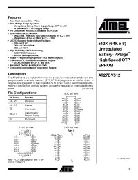 Datasheet AT27BV512-70TI производства ATMEL