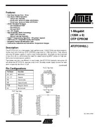 Datasheet AT27C010-10C производства ATMEL