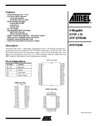 Datasheet AT27C040-10I производства ATMEL