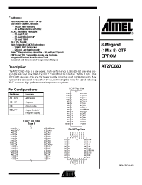Datasheet AT27C080-10I производства ATMEL