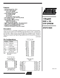 Datasheet AT27C1024-12PC производства ATMEL