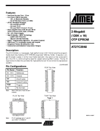 Datasheet AT27C2048-12JC производства ATMEL