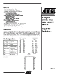 Datasheet AT27C400-12PI производства ATMEL