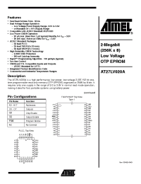 Datasheet AT27LV020A-10 производства ATMEL