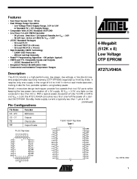 Datasheet AT27LV040A-12VC производства ATMEL