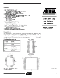 Datasheet AT27LV512A-70JC производства ATMEL