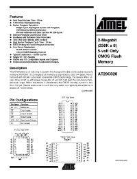 Datasheet AT29C020-10PI производства ATMEL