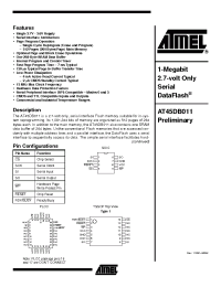Datasheet AT45DB011-JC производства ATMEL