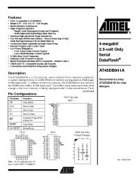Datasheet AT45DB041A-CC manufacturer ATMEL