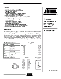 Datasheet AT45DB041B производства ATMEL