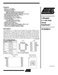 Datasheet AT45DB041-RC manufacturer ATMEL