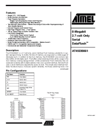 Datasheet AT45DB081-TI manufacturer ATMEL