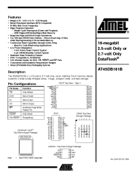 Datasheet AT45DB161B-CC manufacturer ATMEL