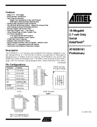 Datasheet AT45DB161-JC manufacturer ATMEL
