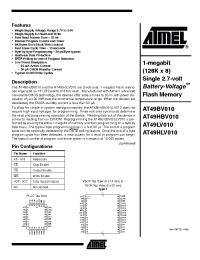 Datasheet AT49BV010-12VC manufacturer ATMEL