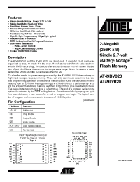 Datasheet AT49BV020-90VC производства ATMEL