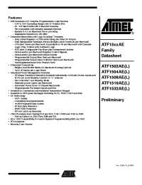 Datasheet ATF1508AE-10AAC144 manufacturer ATMEL