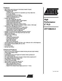 Datasheet ATF1508ASZ-20AC100 manufacturer ATMEL