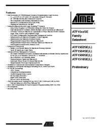 Datasheet ATF1508SE-10AI100 manufacturer ATMEL