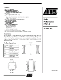 Datasheet ATF16LV8C manufacturer ATMEL