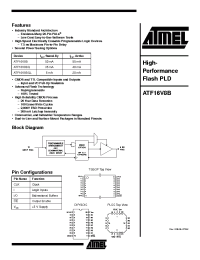 Datasheet ATF16V8BQL-25SC manufacturer ATMEL