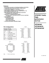 Datasheet ATF20V8C-10JC manufacturer ATMEL