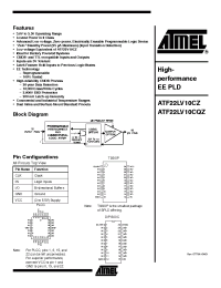 Datasheet ATF22LV10CQZ-30SI manufacturer ATMEL