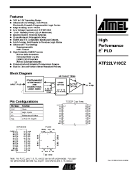 Datasheet ATF22LV10CZ-25JC manufacturer ATMEL