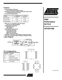 Datasheet ATF22V10B-15JC manufacturer ATMEL
