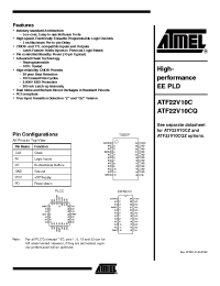 Datasheet ATF22V10C-10I manufacturer ATMEL