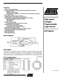Datasheet ATF750LVC-15JI manufacturer ATMEL