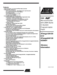 Datasheet ATmega1281/2561V-8AU manufacturer ATMEL